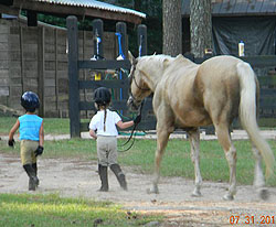 Young man on a horse at Coventry Stables, Tallahassee FL